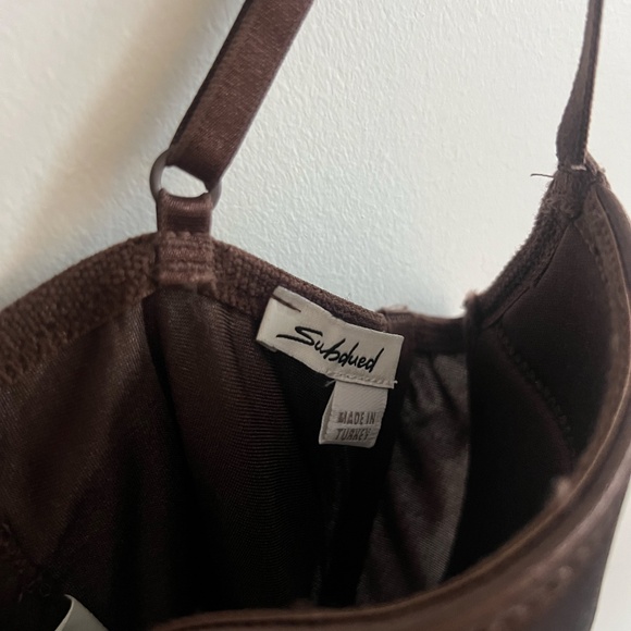 Brown satin corset top - Picture 3 of 4